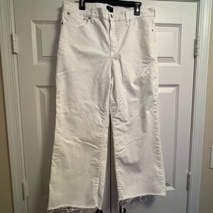 J. Crew factory wide leg crop White Jeans